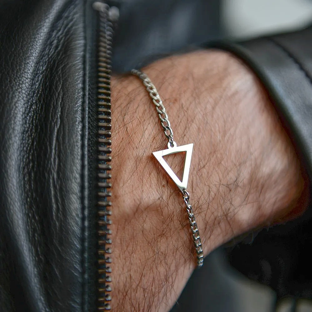Stainless Steel Triangle NK Chain Bracelet | Men & Women