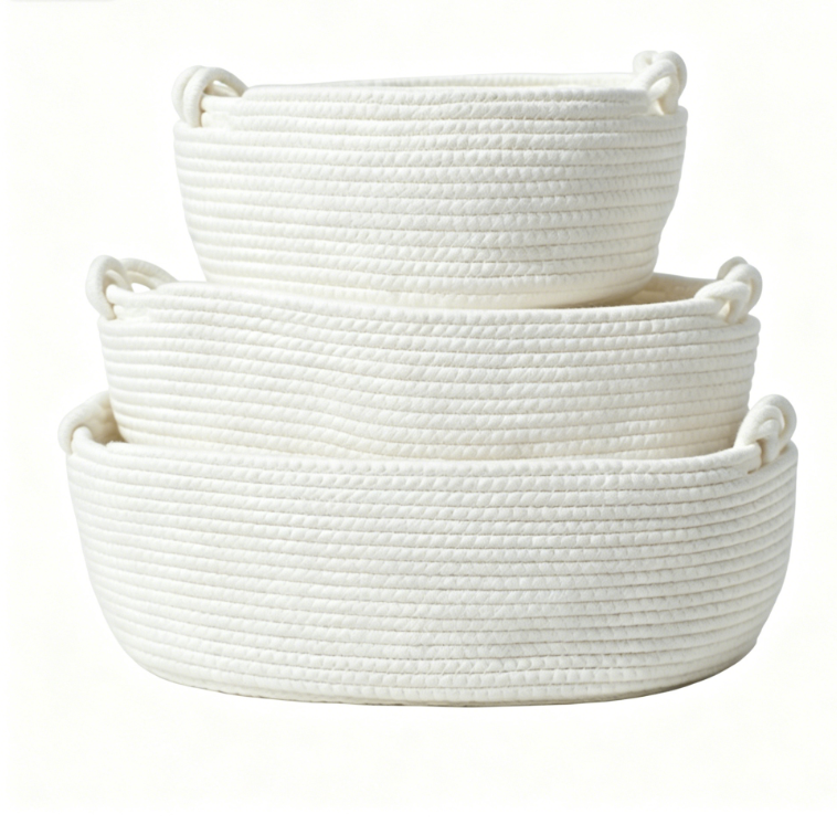 Cute Style Cotton Rope Storage Basket Children's Toy Book Storage Basket Oval Bottom Gift Basket