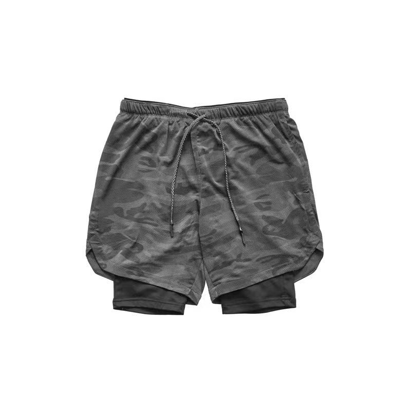 Men's Double Gym Shorts Sport Quick Dry Workout Jogging