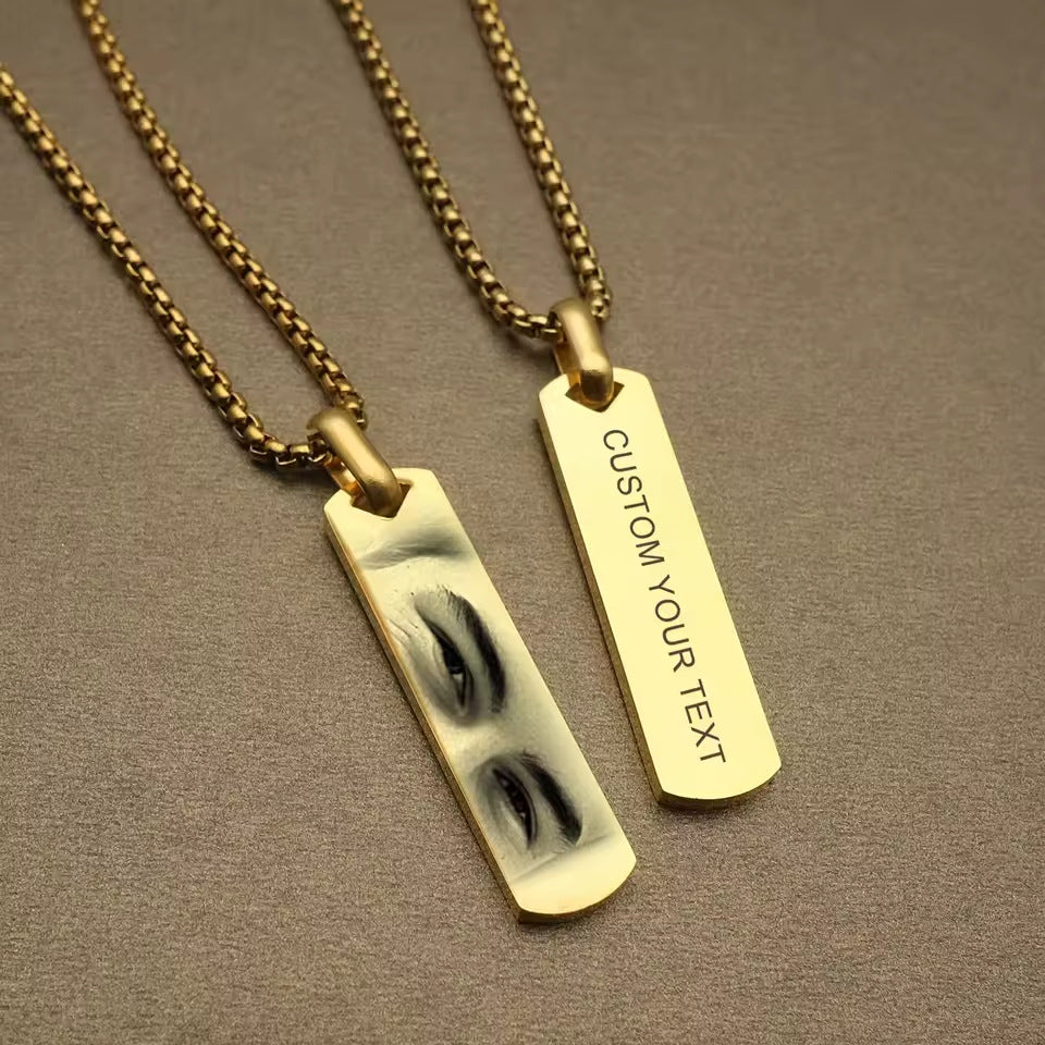 Laser Engraved Stainless Steel Adjustable Necklace