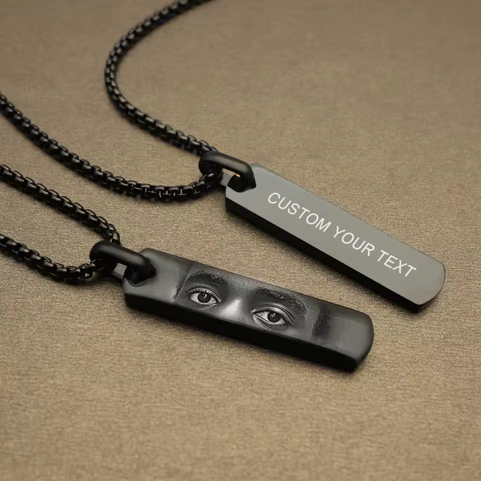 Laser Engraved Stainless Steel Adjustable Necklace