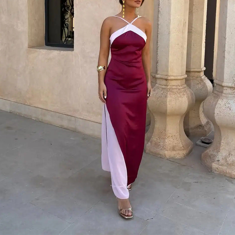 Womens Halter Neck Long Dress