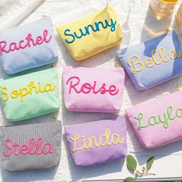 Soft Letter Pattern Makeup Bag with Zipper