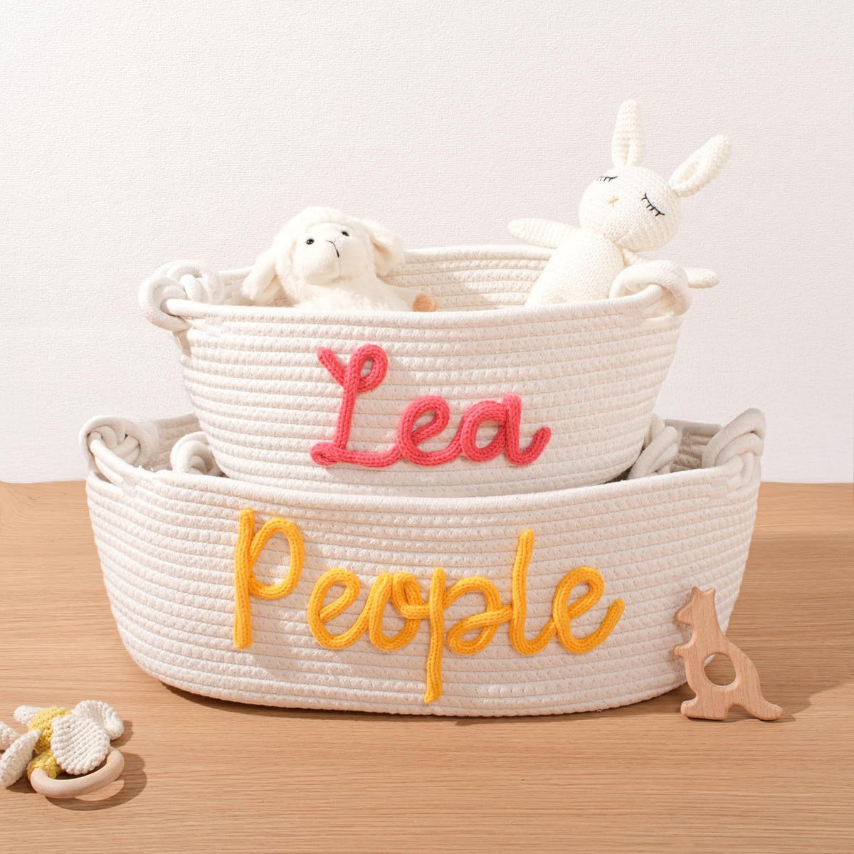Cute Style Cotton Rope Storage Basket Children's Toy Book Storage Basket Oval Bottom Gift Basket