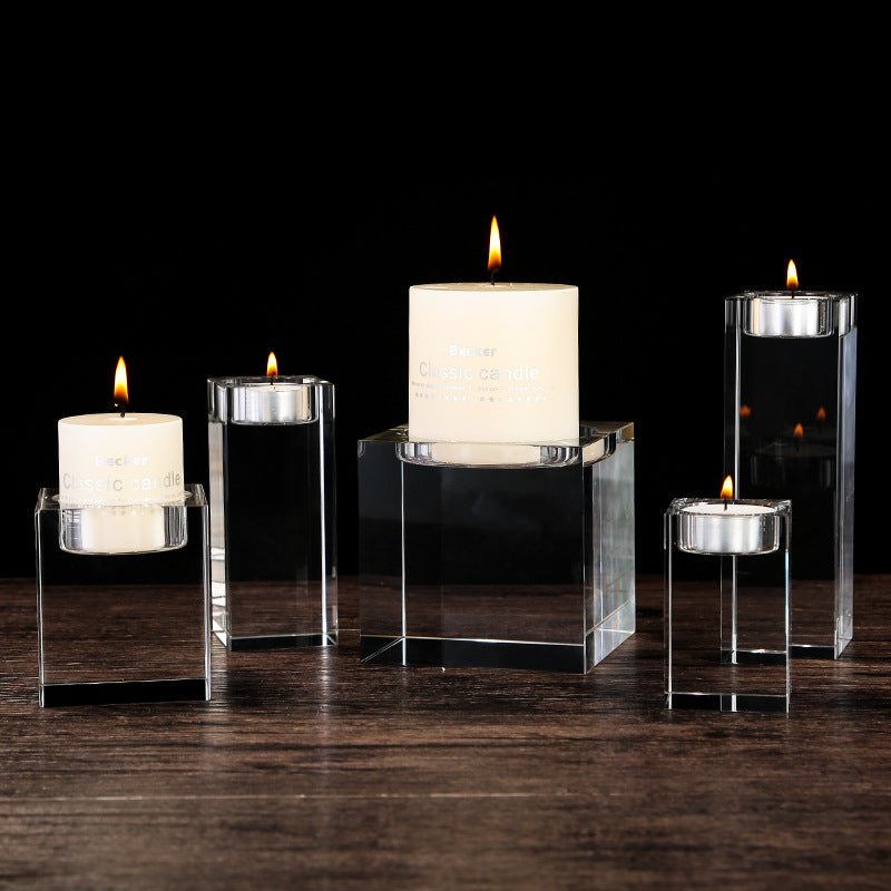 Engraved Personalized Crystal Candle Holder