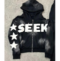 Retro Letter Print Hooded Sweatshirt
