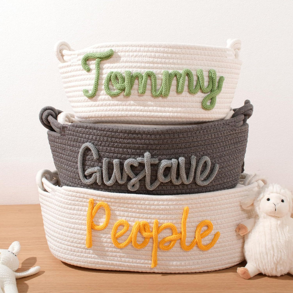 Cute Style Cotton Rope Storage Basket Children's Toy Book Storage Basket Oval Bottom Gift Basket