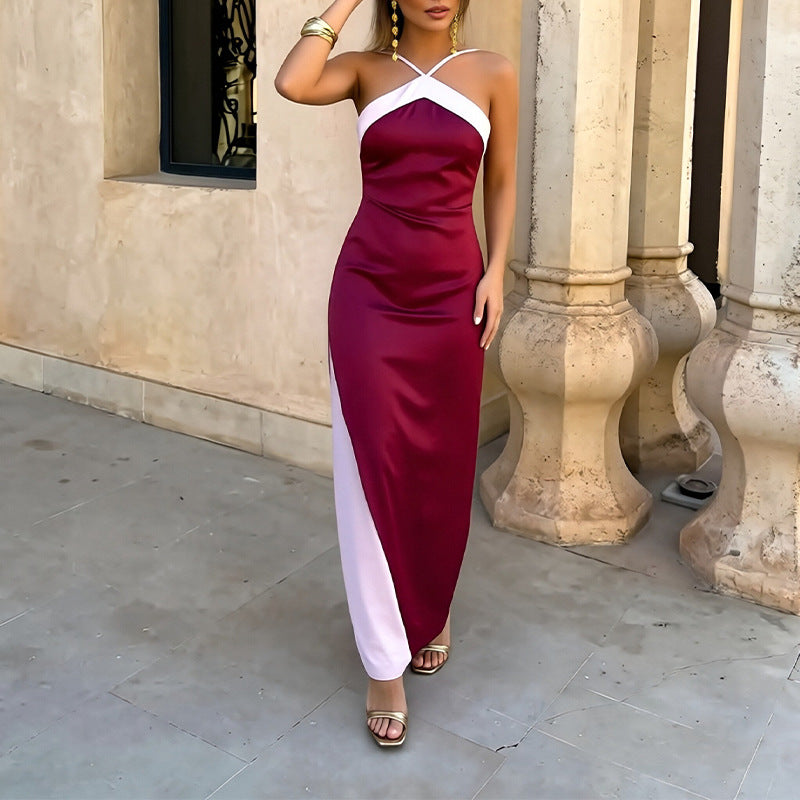 Womens Halter Neck Long Dress
