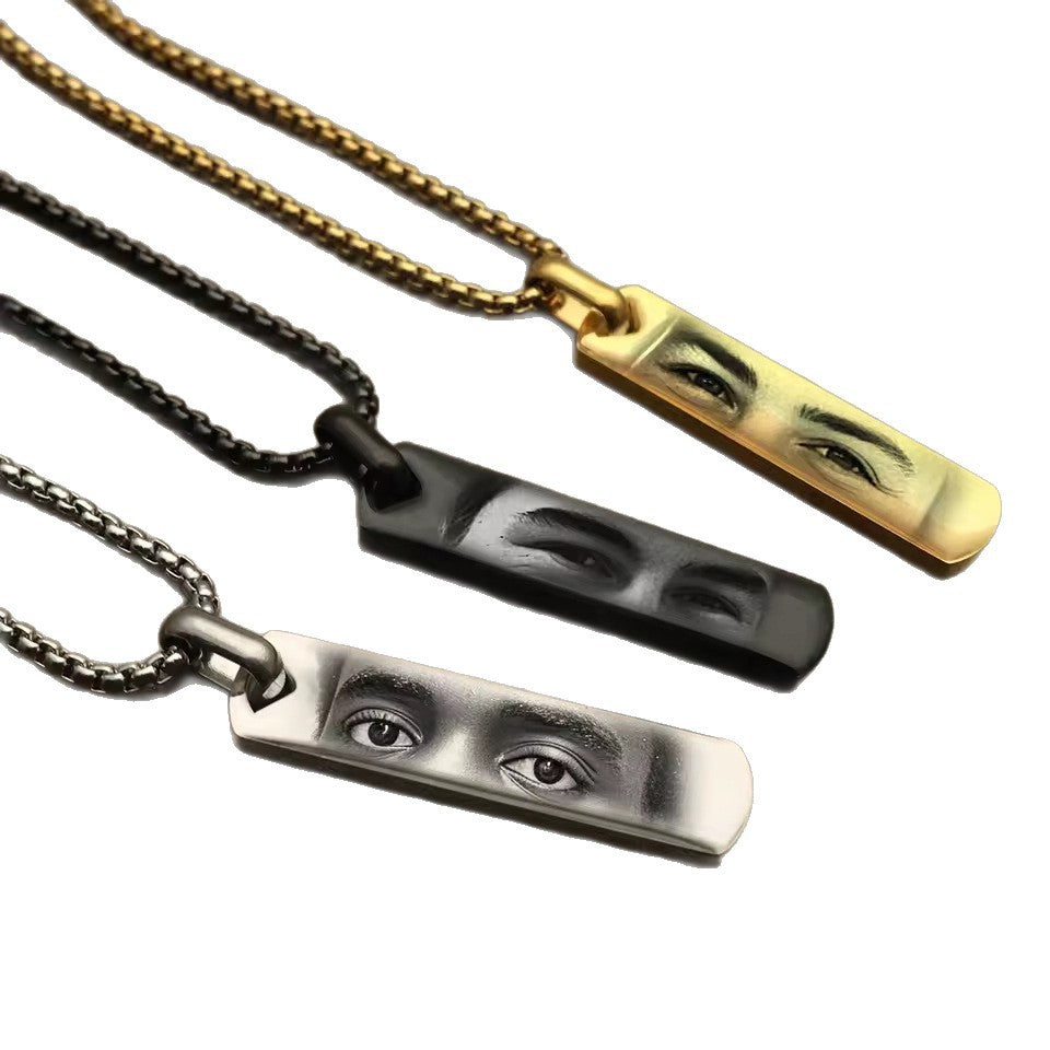 Laser Engraved Stainless Steel Adjustable Necklace