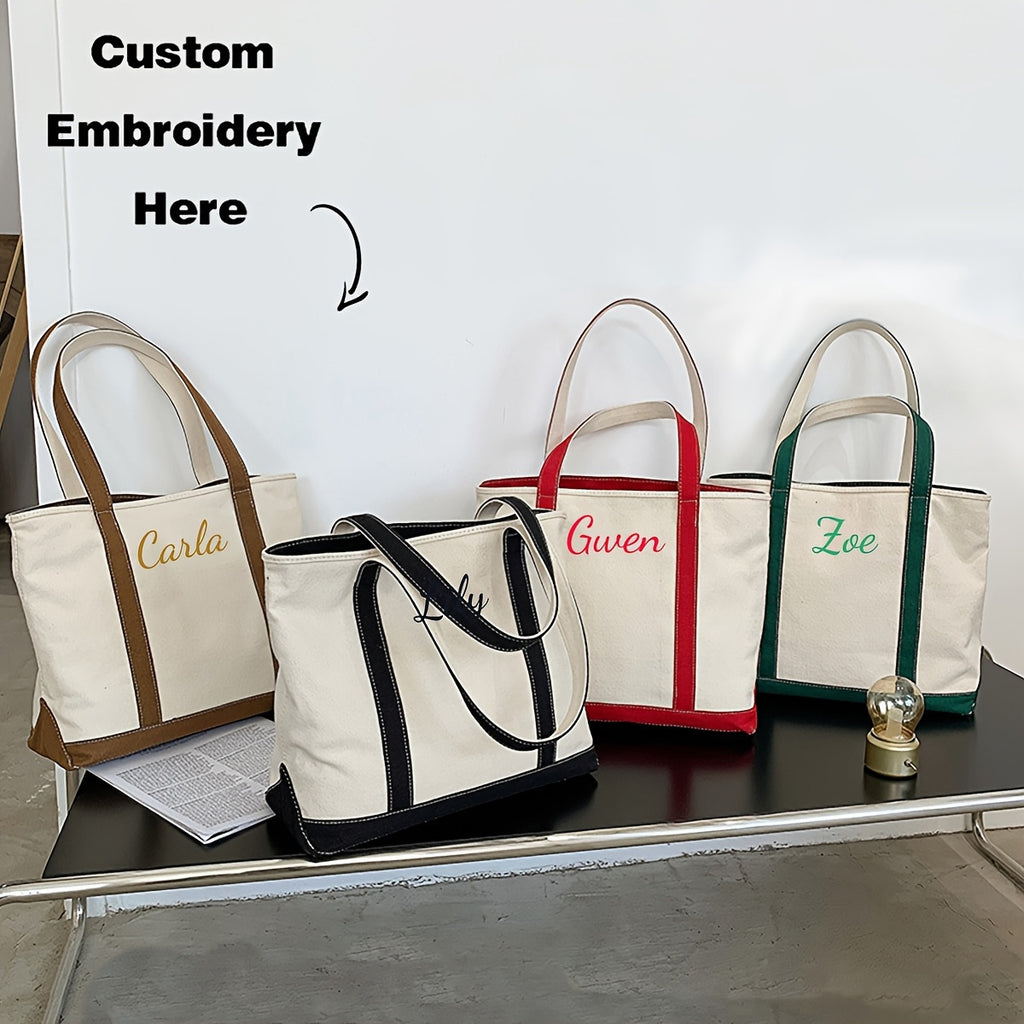 Personalized Embroidered Canvas Tote Bag