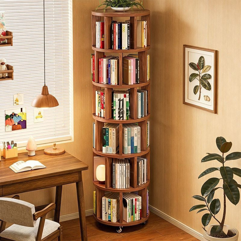 360-Degree Rotating Multi-Tier Bookshelf