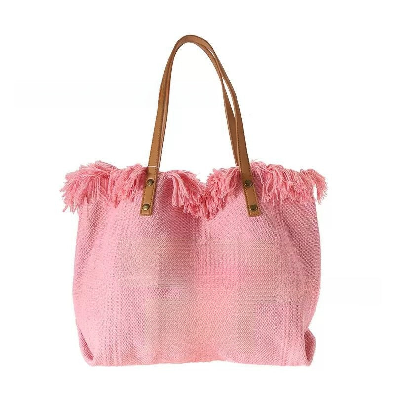 Letter Canvas Bag for Women ? Large-Capacity Shoulder Tote