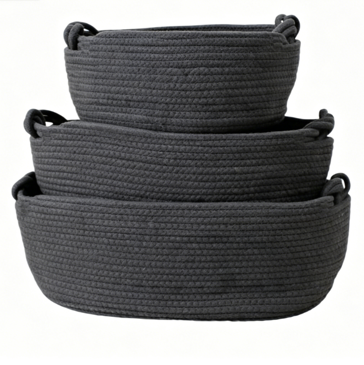 Cute Style Cotton Rope Storage Basket Children's Toy Book Storage Basket Oval Bottom Gift Basket