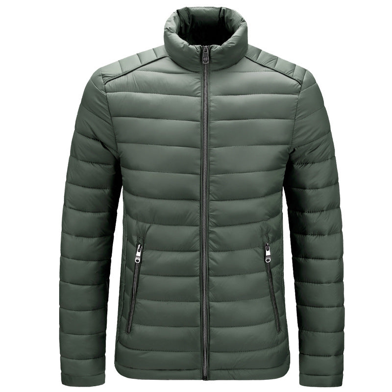 Lightweight Quilted Puffer Jacket Unisex Stand Collar Coat