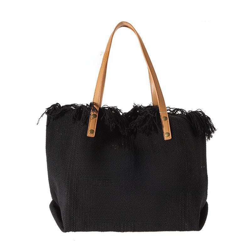 Letter Canvas Bag for Women ? Large-Capacity Shoulder Tote