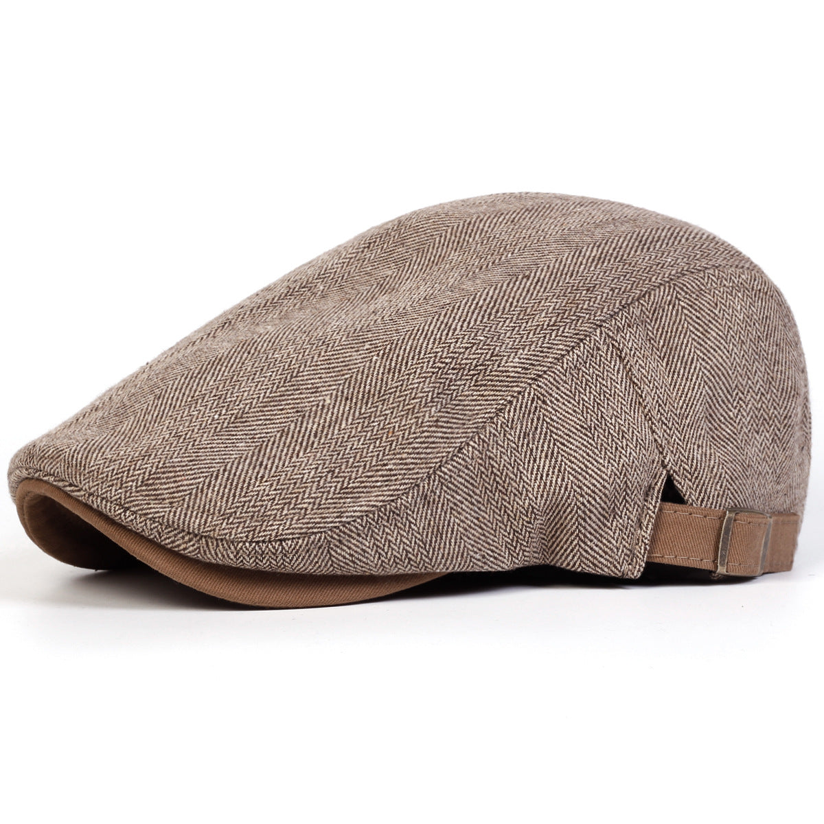 Herringbone Flat Cap Mens Retro Casual Hat