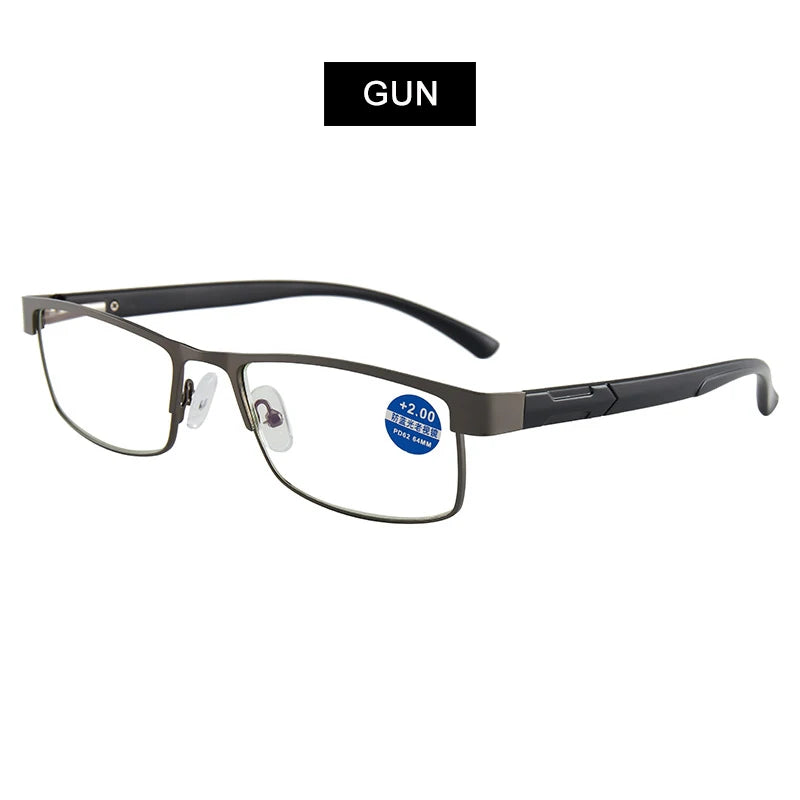 High Quality Stainless Steel Reading Glasses Men Women Fashion Presbyopic Eyeglasses Business Hyperopia Anti Blue Light Eyewear