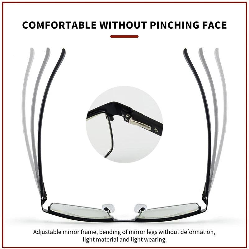 High Quality Stainless Steel Reading Glasses Men Women Fashion Presbyopic Eyeglasses Business Hyperopia Anti Blue Light Eyewear