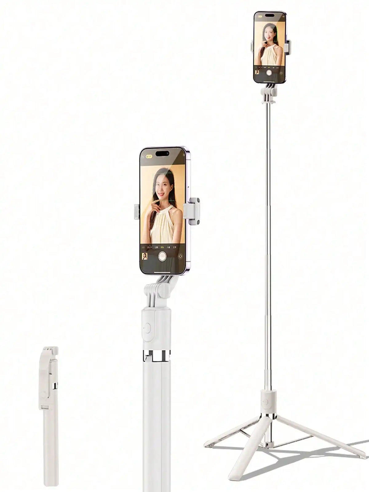 1700mm Wireless Selfie Stick Tripod with Foldable Monopod Stand