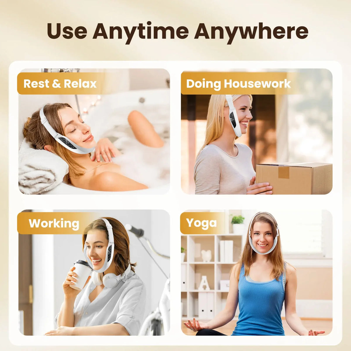6-Mode Vibration Facial Massager with Adjustable Headband