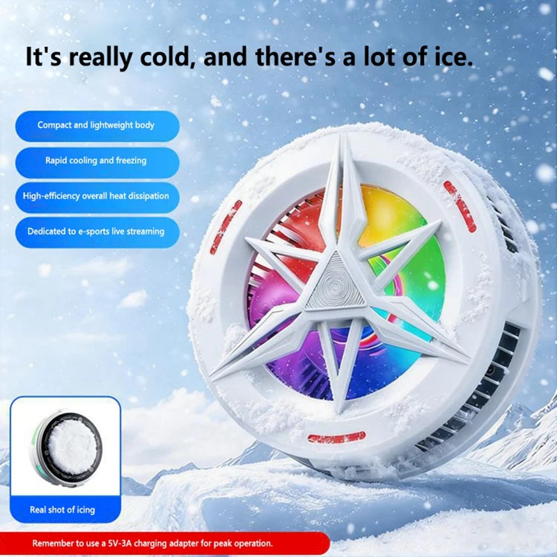 Magnetic Semiconductor Phone Cooler with RGB Lights for iOS and Android