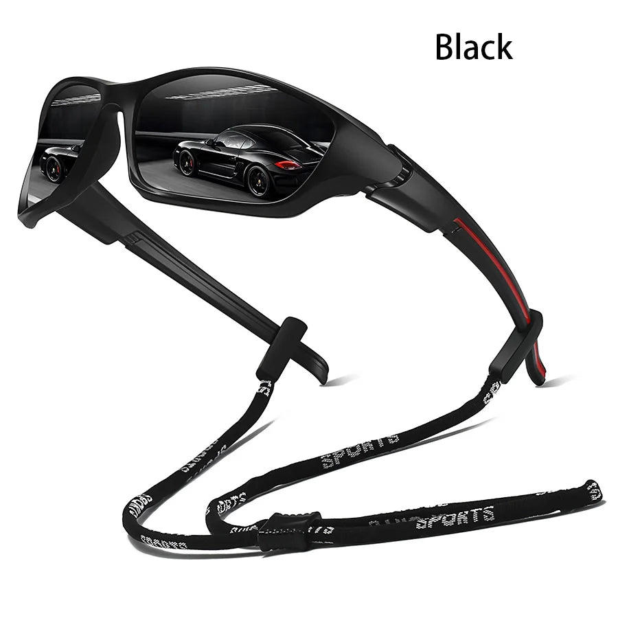 With Chain Fashion Men Women Running Mountaineering Fishing Sunglasses Driving Outdoor Sport Safety Protective Glasses
