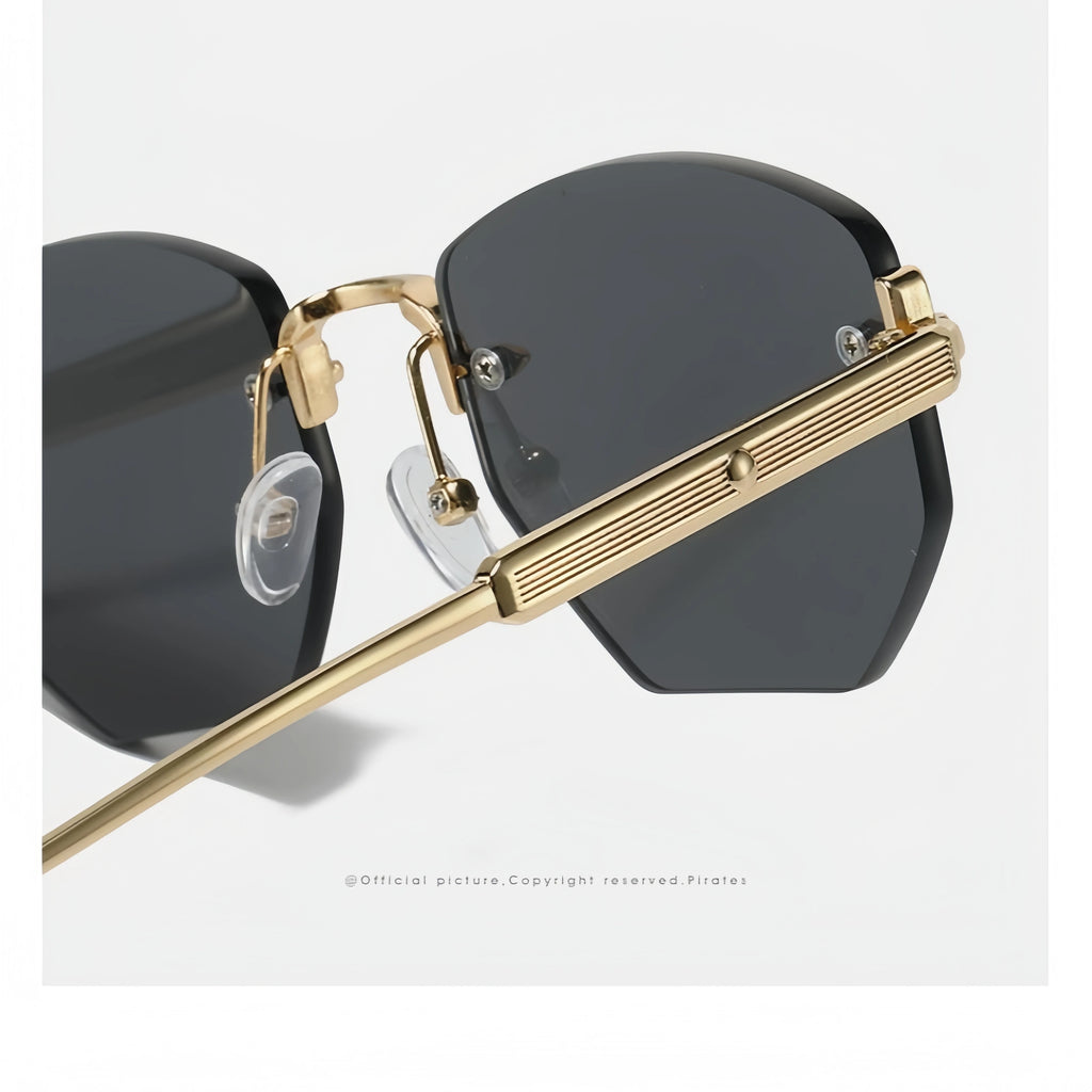 Fashionable and Unique Polygonal Frameless Trendy Sunglasses for Men and Women, High-End Street Style Versatile Glasses
