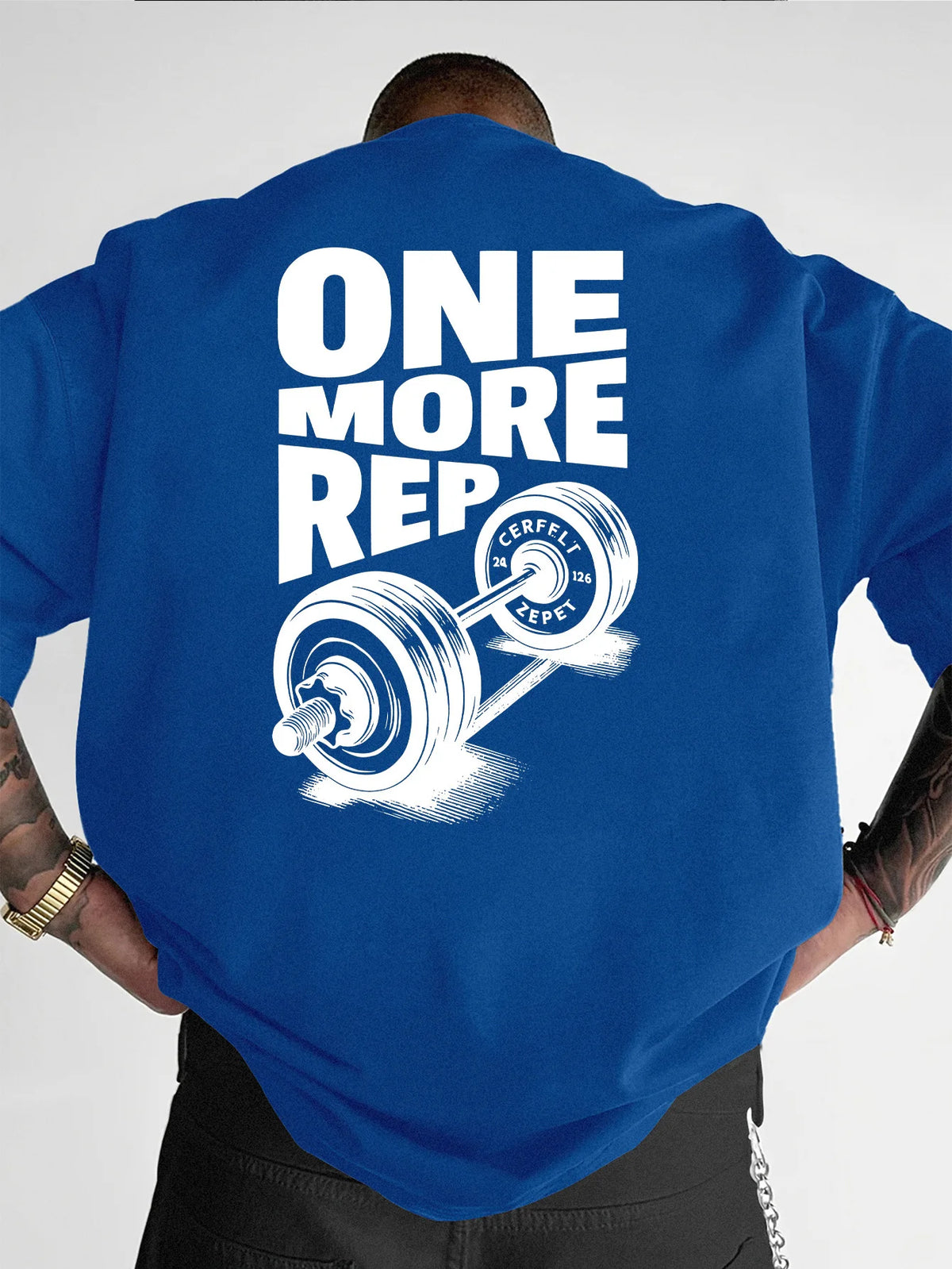 Oversized Men's T-Shirt Vintage Funny Gym Workout ONE MORE REP  Cotton