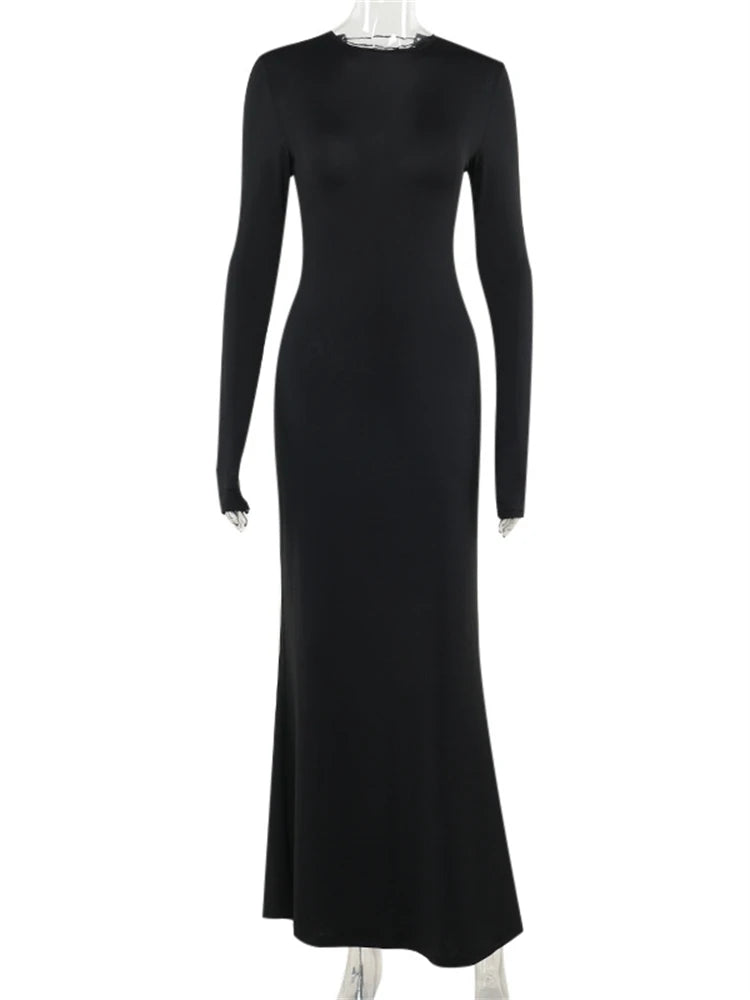 Ladies Autumn 2026 Stylish Long Dress For Women Long Sleeve Hollow Out Sexy Bodycon Maxi Dresses Date Night Clubwear Outfits New