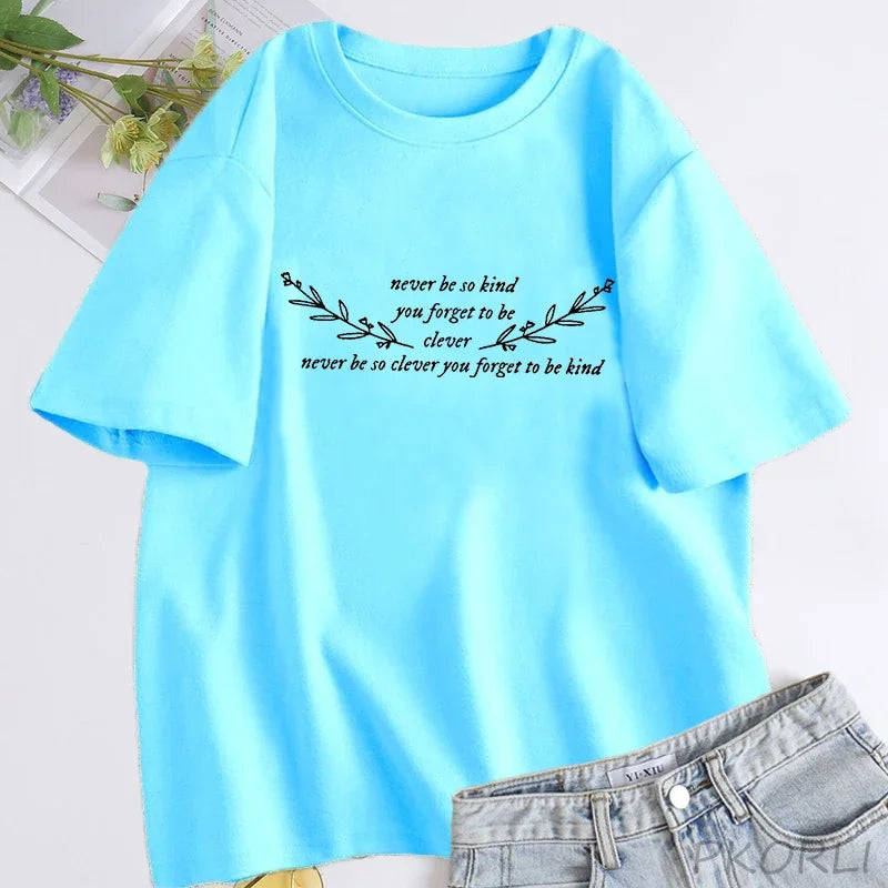 Cotton Woman Short Sleeve T-shirts Streetwear