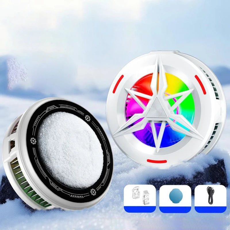 Magnetic Semiconductor Phone Cooler with RGB Lights for iOS and Android
