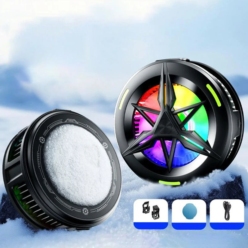 Magnetic Semiconductor Phone Cooler with RGB Lights for iOS and Android