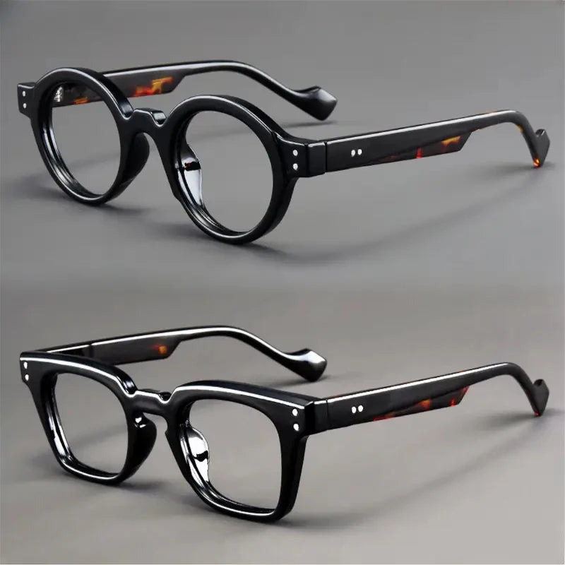 A Set of 2 vintage Round and Square Reading Glasses, Suitable for Both Men and Women, Designed to Assist with Presbyopia