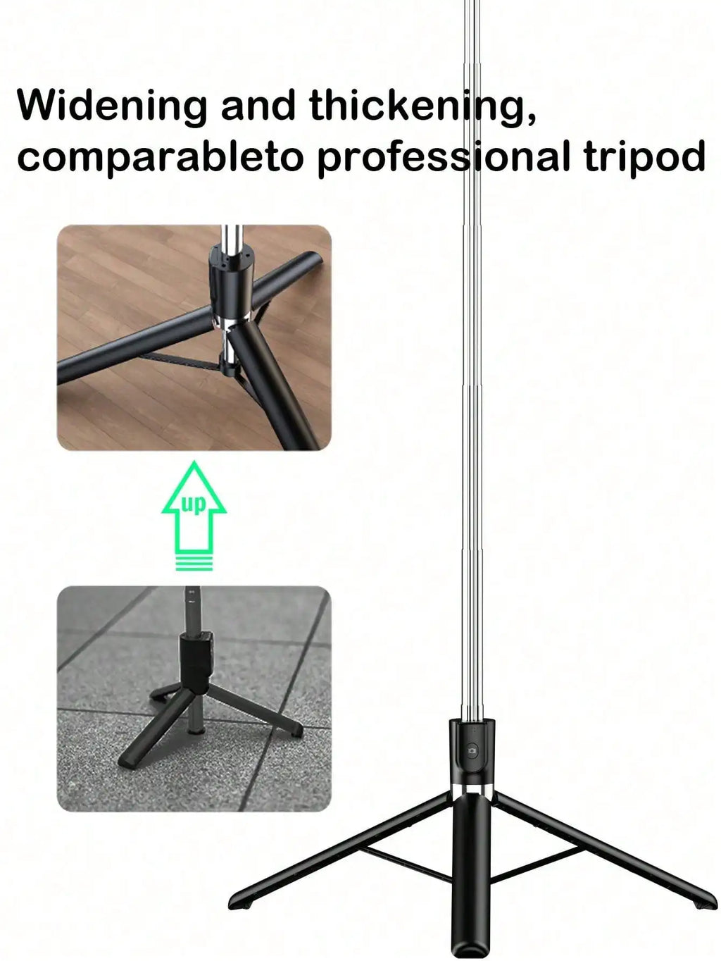 1700mm Wireless Selfie Stick Tripod with Foldable Monopod Stand