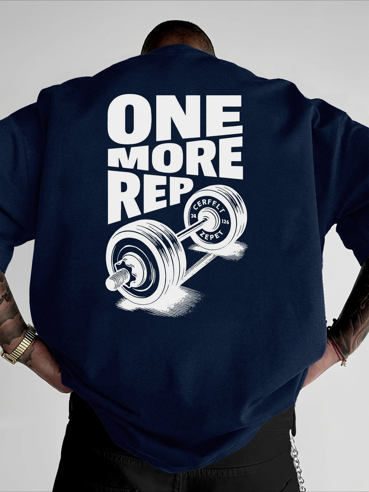 Oversized Men's T-Shirt Vintage Funny Gym Workout ONE MORE REP  Cotton