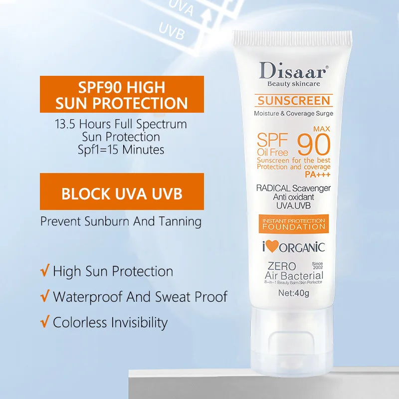 Waterproof SPF 90+ Facial and Body Sunscreen Cream