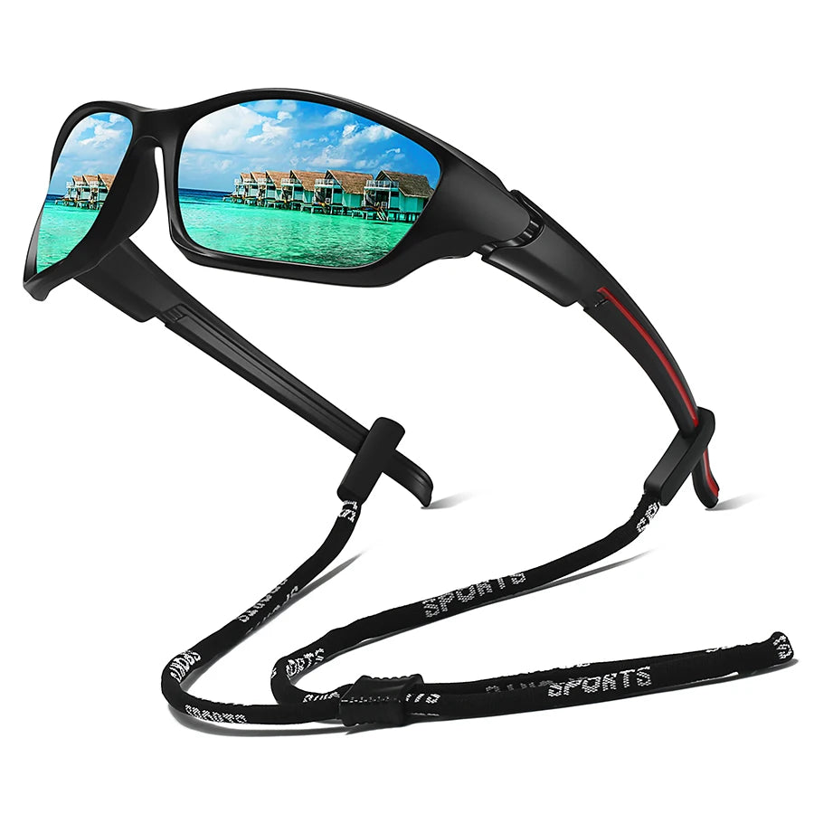 With Chain Fashion Men Women Running Mountaineering Fishing Sunglasses Driving Outdoor Sport Safety Protective Glasses