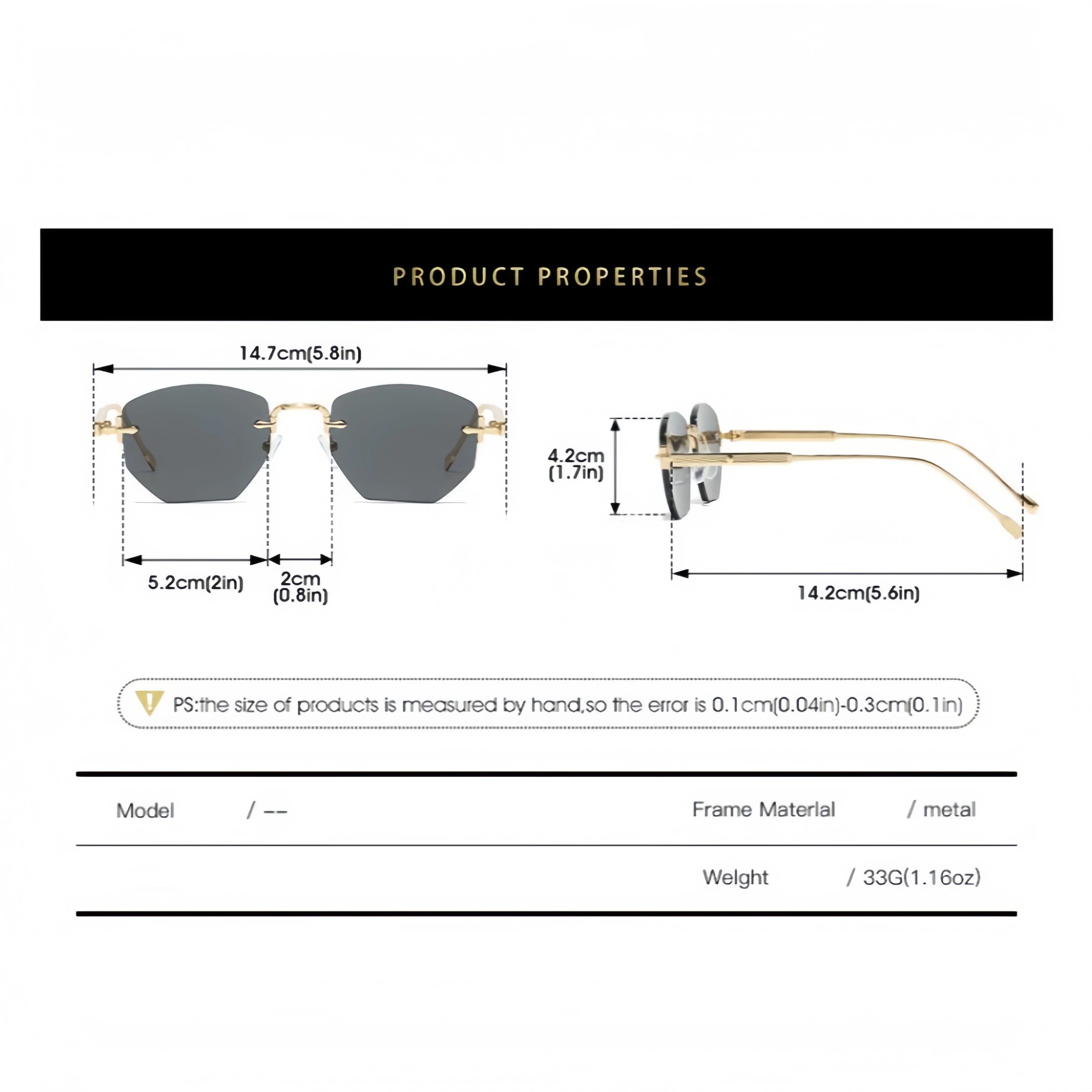 Fashionable and Unique Polygonal Frameless Trendy Sunglasses for Men and Women, High-End Street Style Versatile Glasses