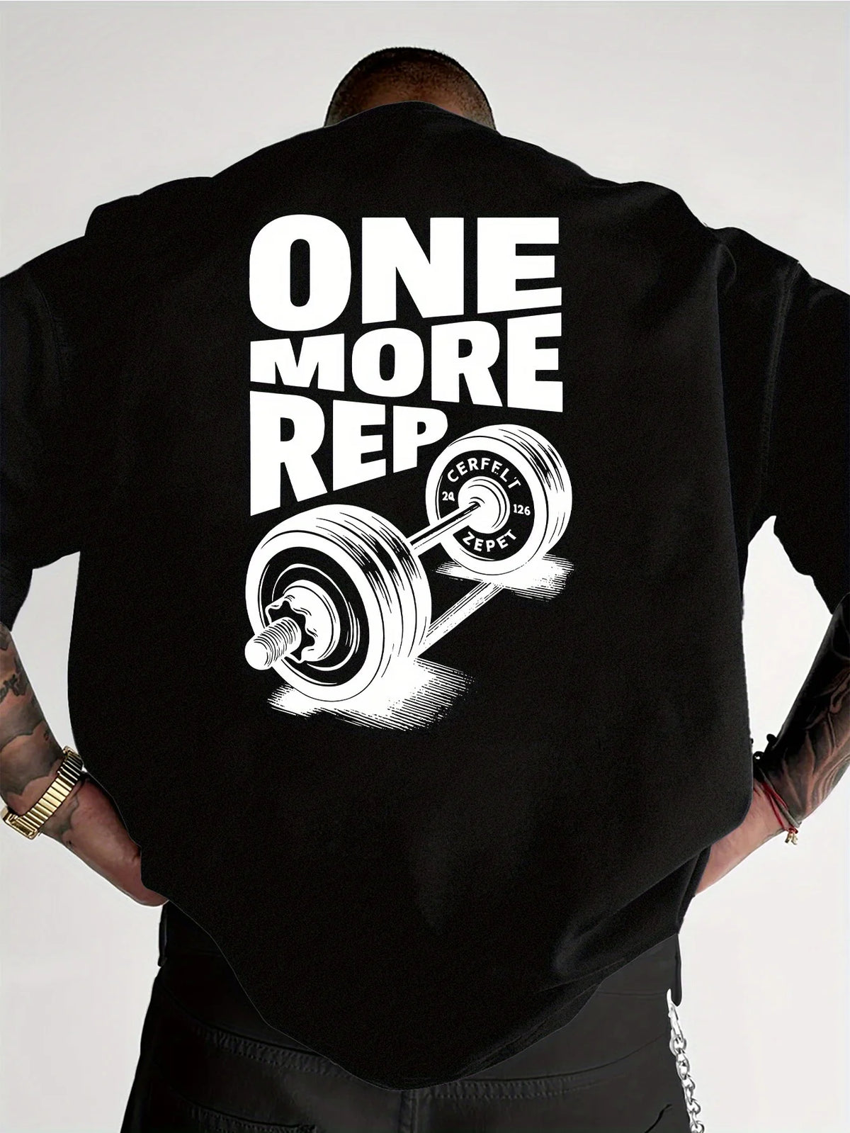 Oversized Men's T-Shirt Vintage Funny Gym Workout ONE MORE REP  Cotton