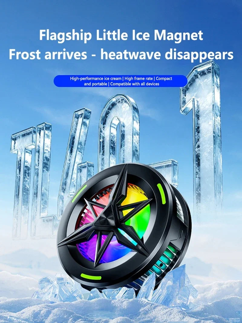 Magnetic Semiconductor Phone Cooler with RGB Lights for iOS and Android