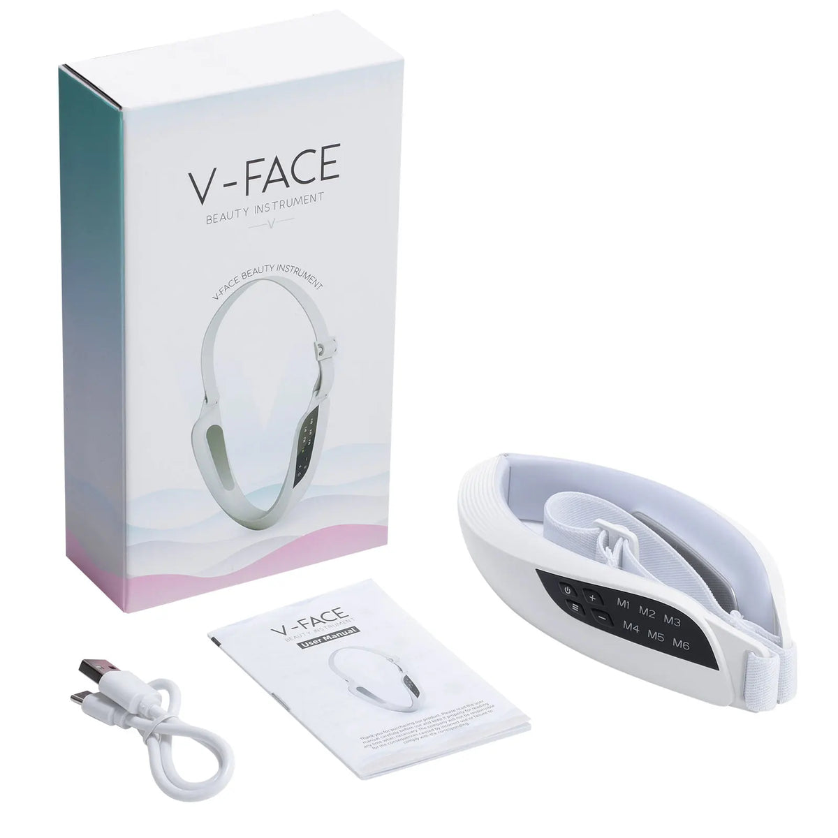 6-Mode Vibration Facial Massager with Adjustable Headband
