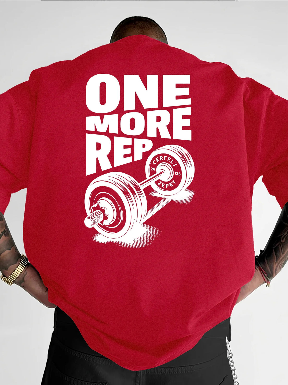 Oversized Men's T-Shirt Vintage Funny Gym Workout ONE MORE REP  Cotton