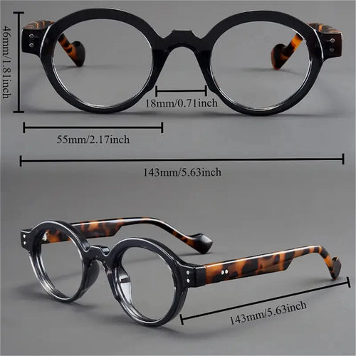 A Set of 2 vintage Round and Square Reading Glasses, Suitable for Both Men and Women, Designed to Assist with Presbyopia