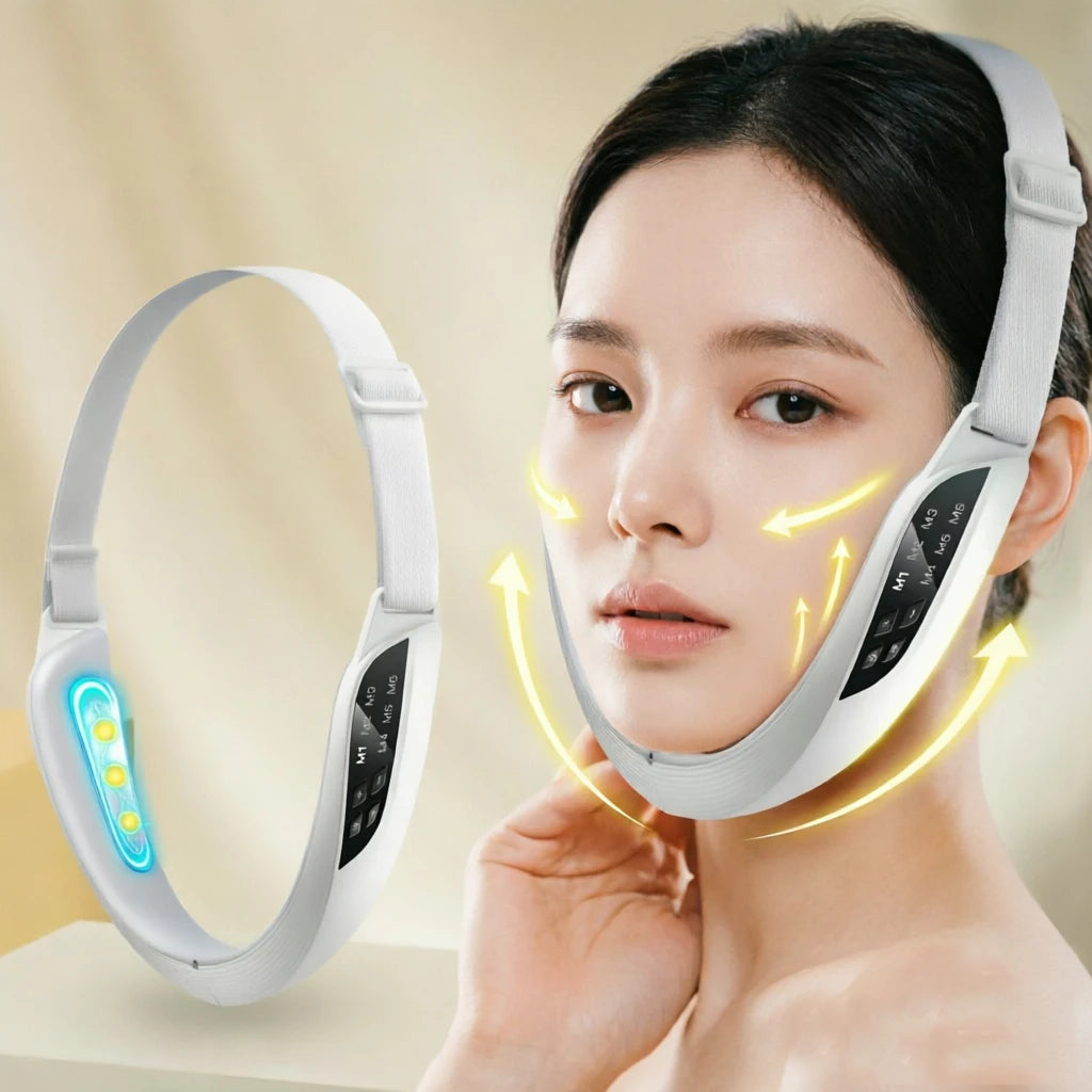 6-Mode Vibration Facial Massager with Adjustable Headband