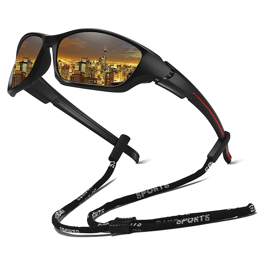 With Chain Fashion Men Women Running Mountaineering Fishing Sunglasses Driving Outdoor Sport Safety Protective Glasses