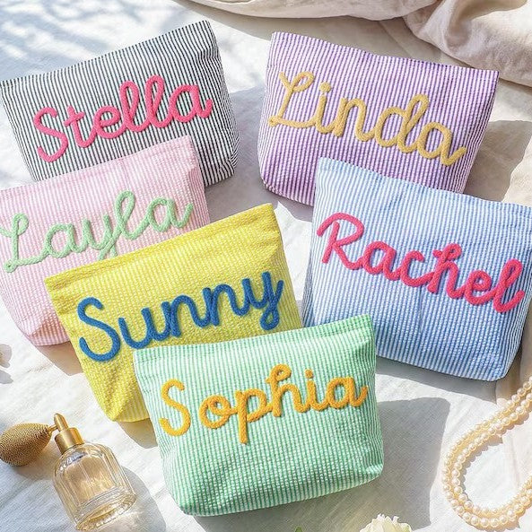Soft Letter Pattern Makeup Bag with Zipper