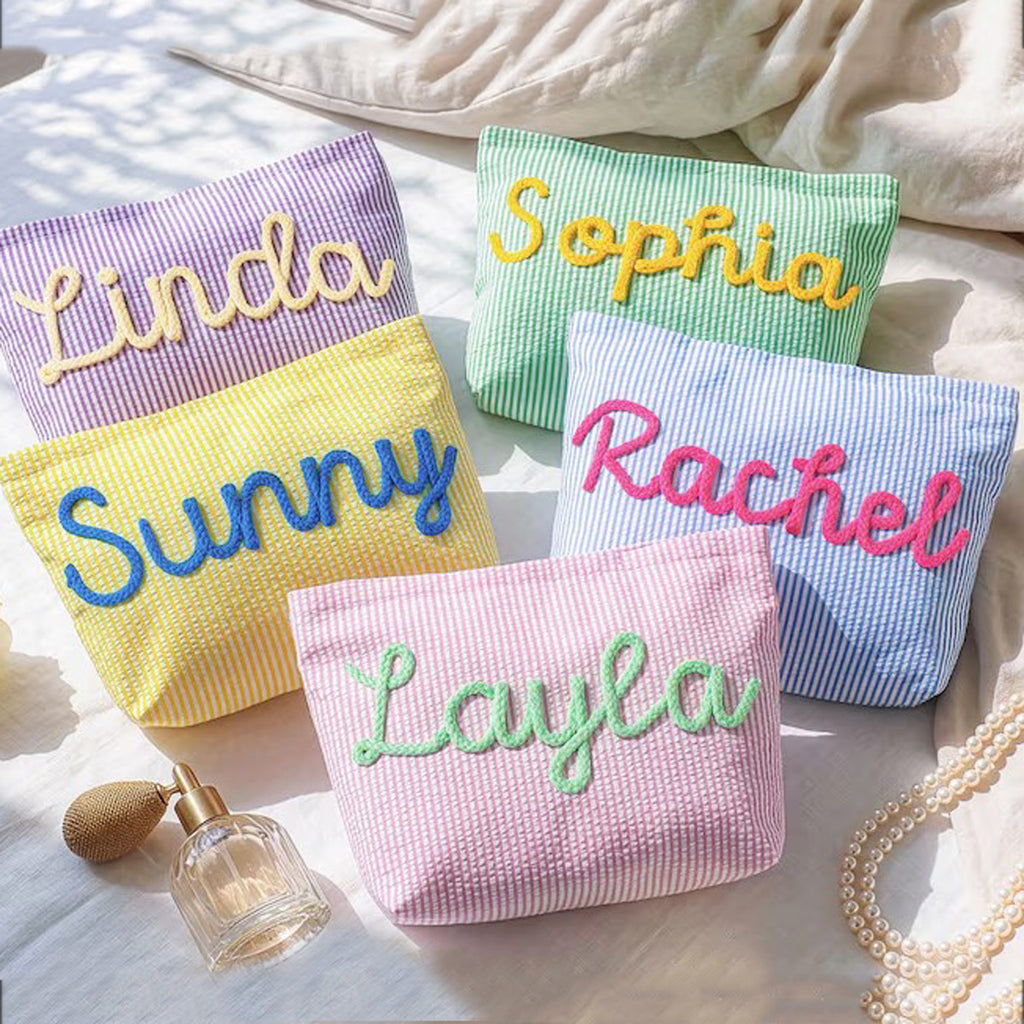 Soft Letter Pattern Makeup Bag with Zipper