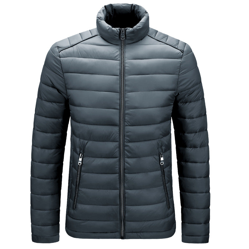 Lightweight Quilted Puffer Jacket Unisex Stand Collar Coat