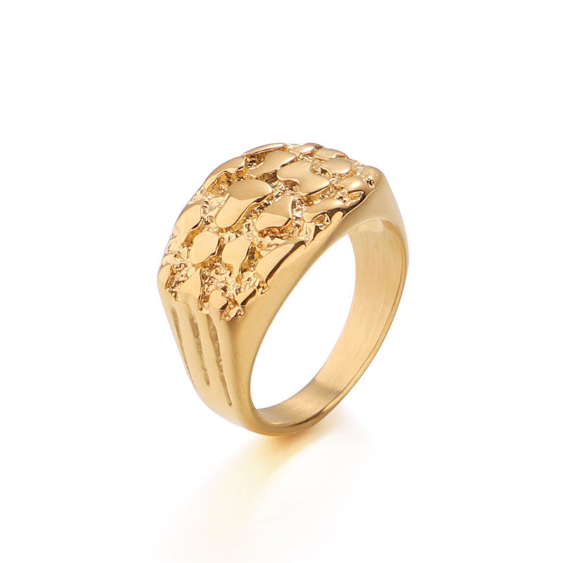 Stainless Steel Metal Block Ring