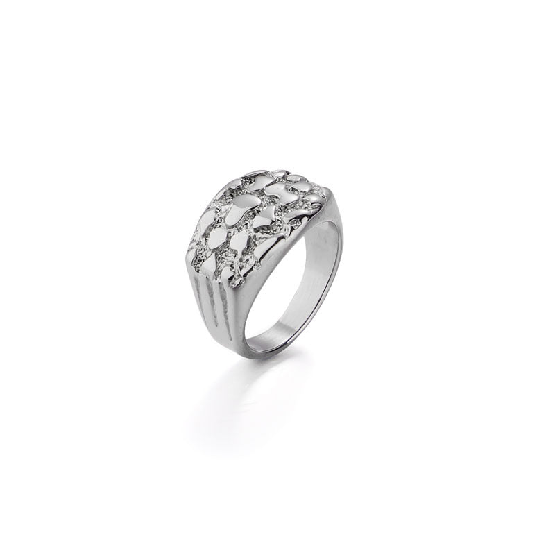 Stainless Steel Metal Block Ring